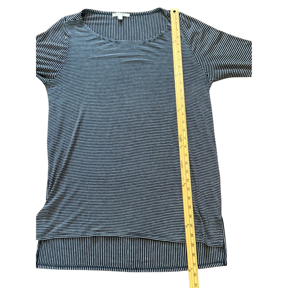 Cyrus Navy White Striped Oversized High Low Tunic Top Mixed Stripe T-Shirt - Picture 6 of 11